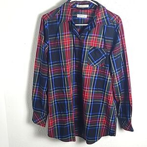 Orvis Carefree Tartan Plaid Buttondown Oxford Shirt, Size 12
